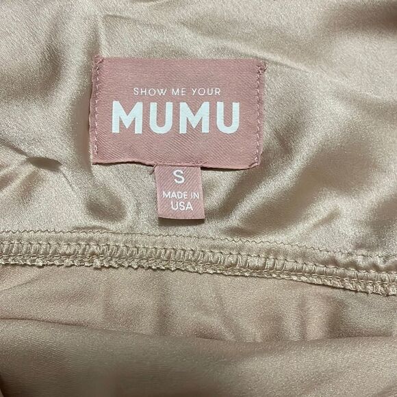 NWOT Show me your mumu Tuscany Maxi Slip Dress in champagne luxe satin Size S - Picture 10 of 12